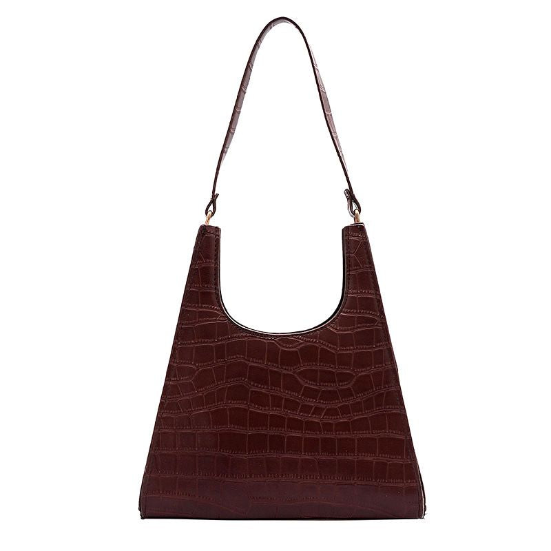 Sac à main rétro décontracté en cuir PU de couleur pure pour femme 