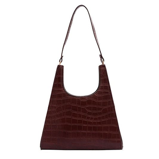 Sac à main rétro décontracté en cuir PU de couleur pure pour femme 