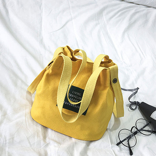 Bright Color Canvas College Style Mini Shoulder Bag