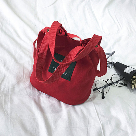 Bright Color Canvas College Style Mini Shoulder Bag