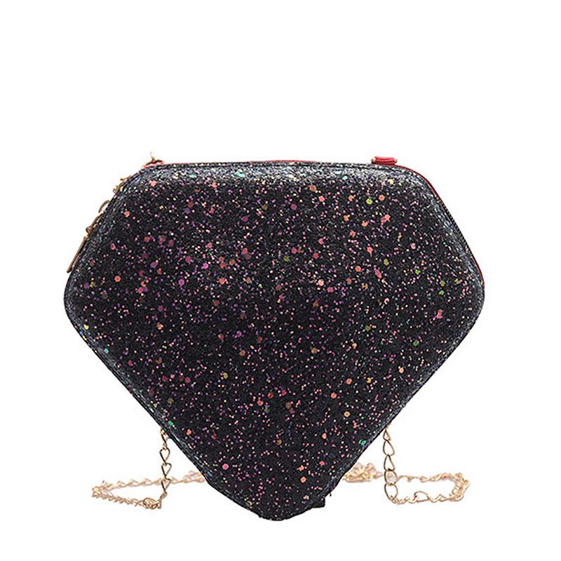 Sac bandoulière unique à paillettes en forme de diamant, nouveau style 