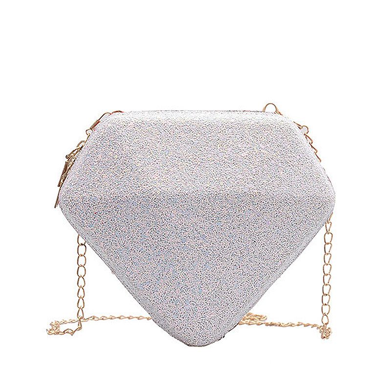 Sac bandoulière unique à paillettes en forme de diamant, nouveau style 