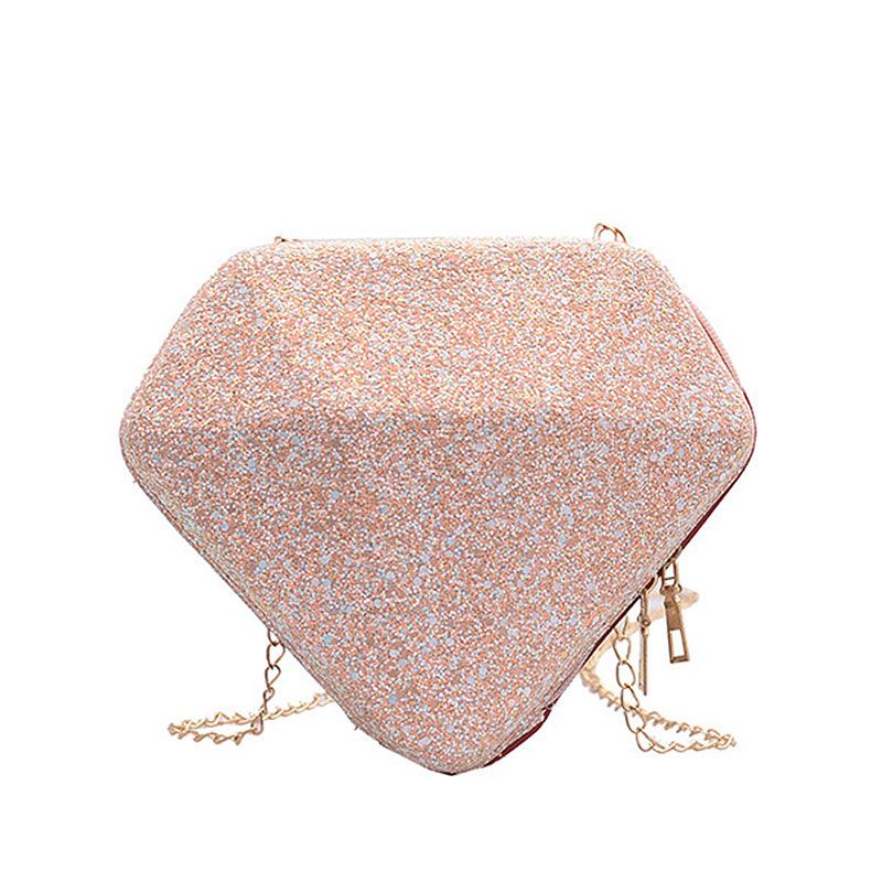 Sac bandoulière unique à paillettes en forme de diamant, nouveau style 