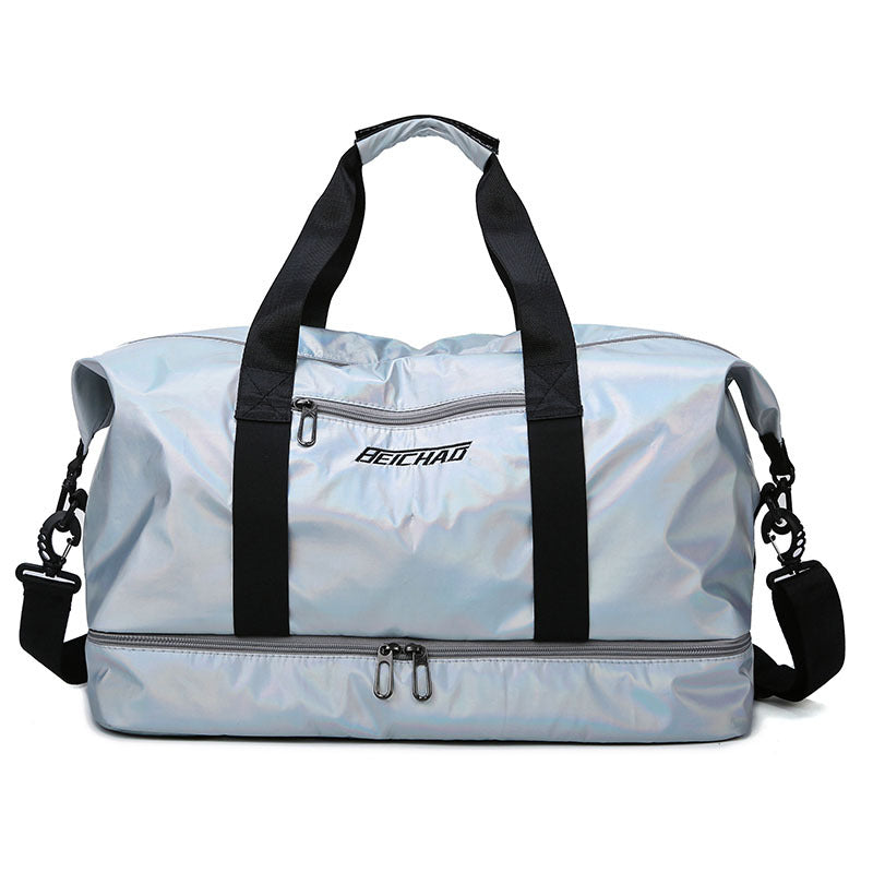 Portable Pearlescent Color Large Capacity Wet And Dry Separation Storage Travel Bag