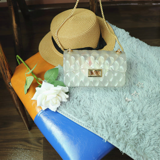 Women Transparent Gradient Candy Color Chain Crossbody Bags