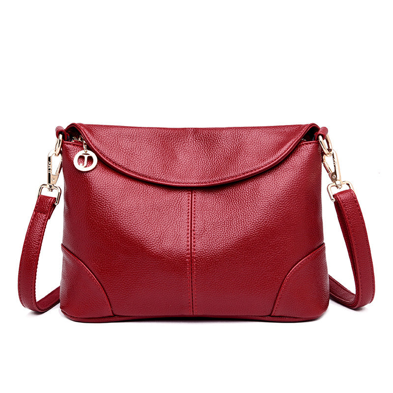 Women Vintage Classic Plain PU Crossbody Bag