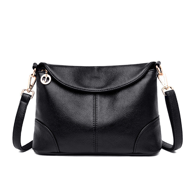 Women Vintage Classic Plain PU Crossbody Bag
