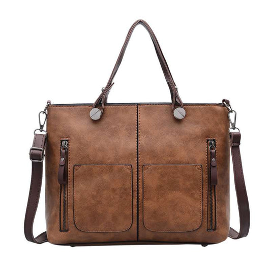 Sac à bandoulière simple et rétro en PU de grande capacité 