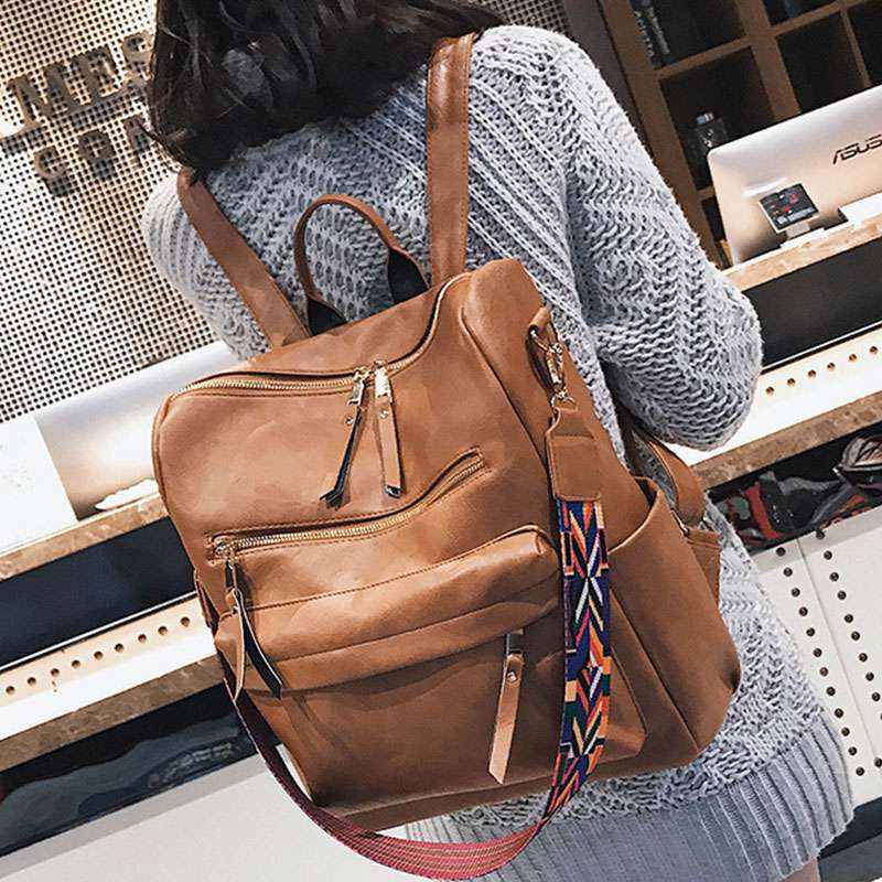 Retro Campus Style Casual Large Capacity Backpack