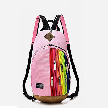 Fashion Trendy Rainbow Color Crossbody Chest Bag Backpack