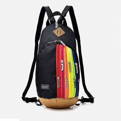 Fashion Trendy Rainbow Color Crossbody Chest Bag Backpack