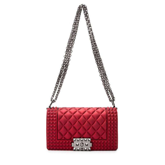 25*9*15cm Women Fashion Metal Chain Rhombus Pattern Square Bag