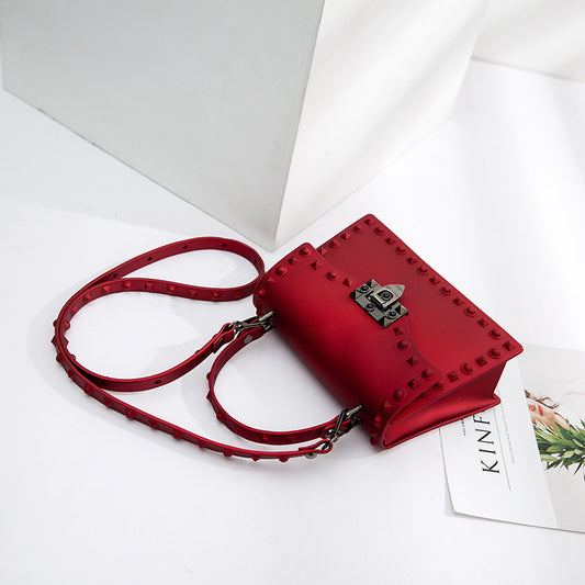 20*8*14cm Women Fashion Matte Surface Rivet Design Crossbody Bag