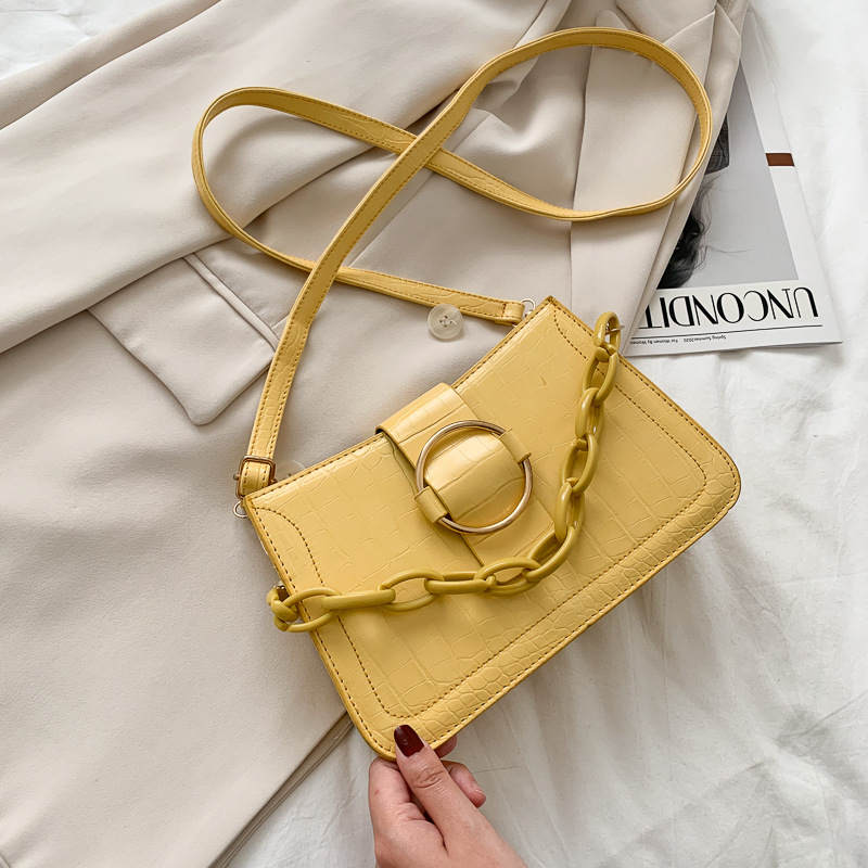 Woman All-match Solid Color Chain Crossbody Bag