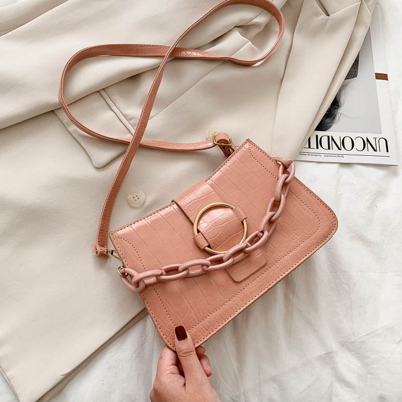 Woman All-match Solid Color Chain Crossbody Bag