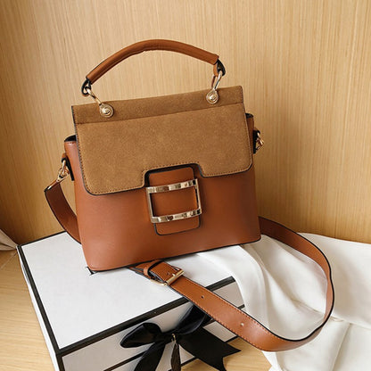 Women Solid Color Frosting PU Square PU Bag