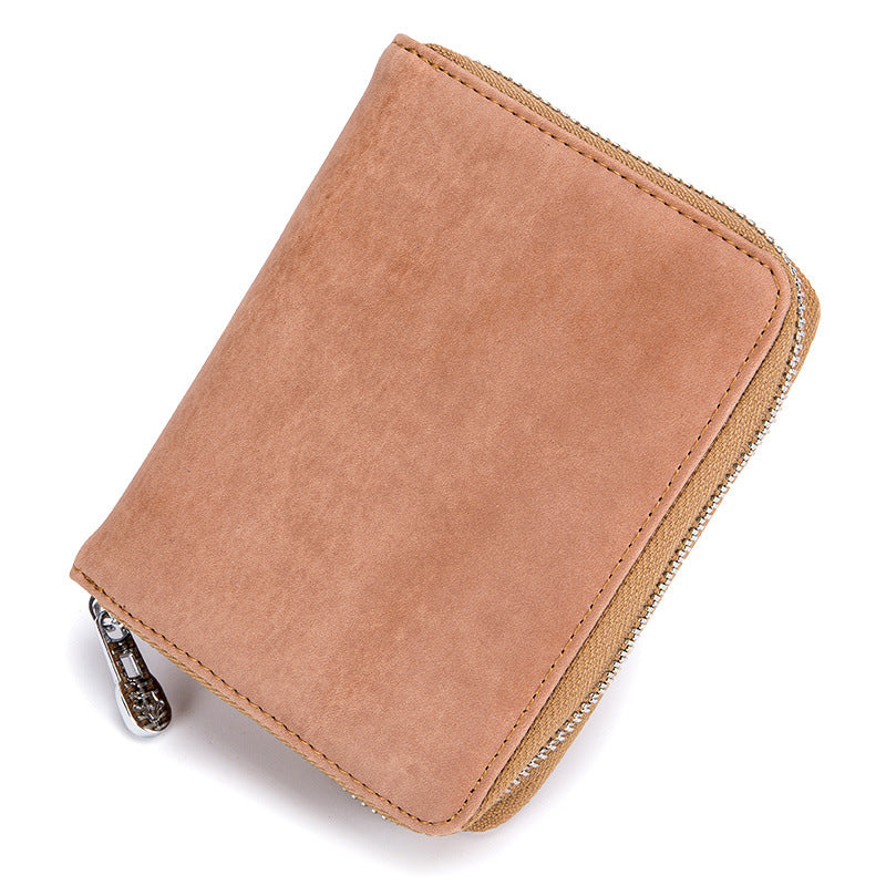 Women Solid Color Leather Passport Holder Purse