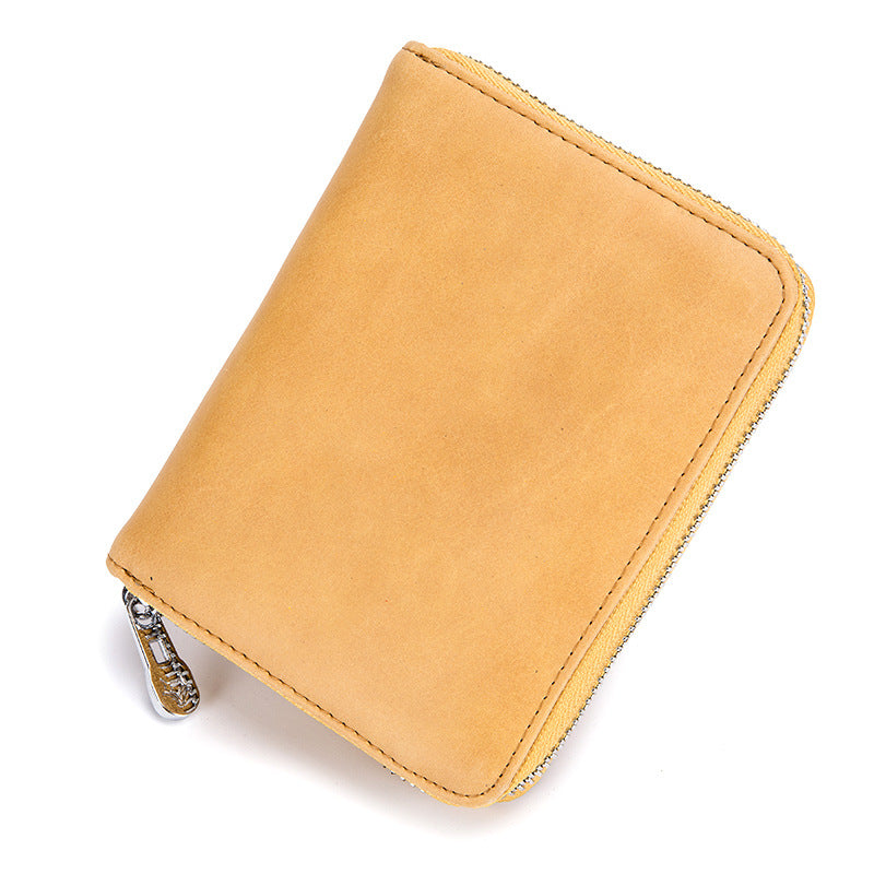 Women Solid Color Leather Passport Holder Purse