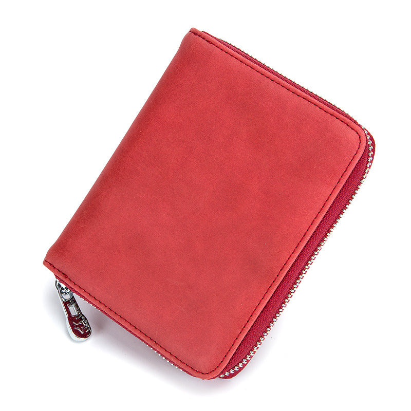 Women Solid Color Leather Passport Holder Purse