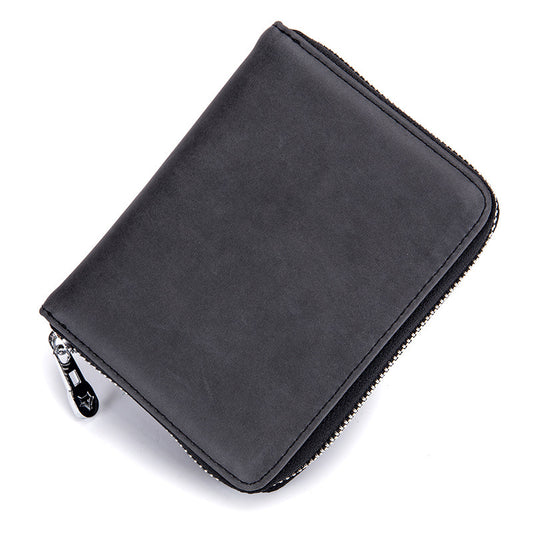 Women Solid Color Leather Passport Holder Purse