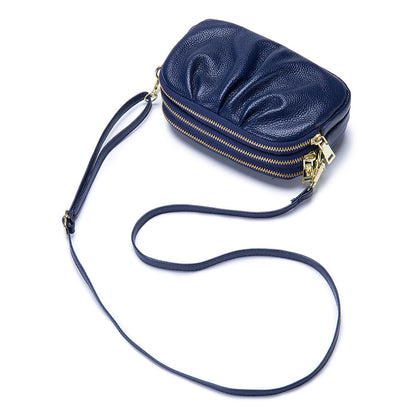 Mini sacs en cuir uni à trois couches pour femmes 