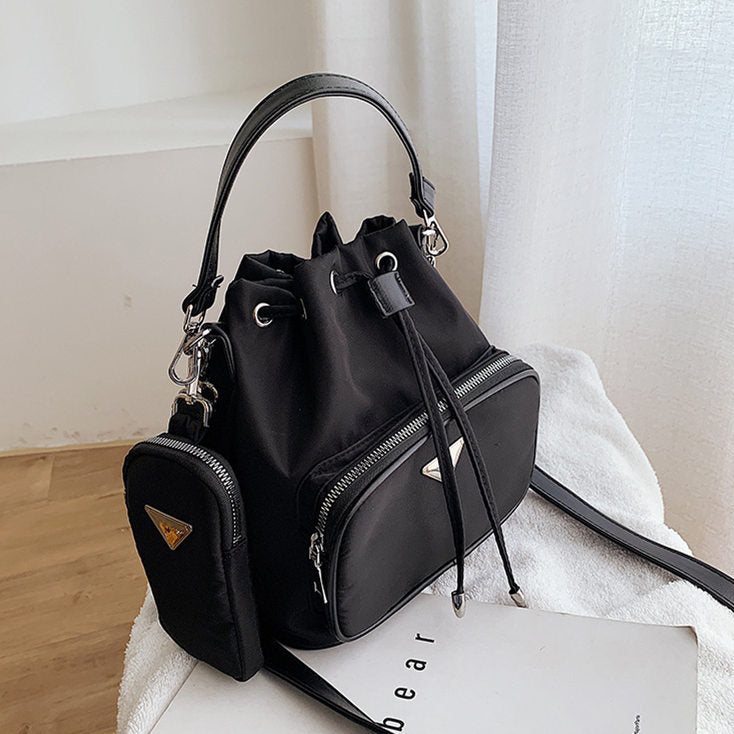 Woman Fashion Large Capacity Solid Color Bucket Bag