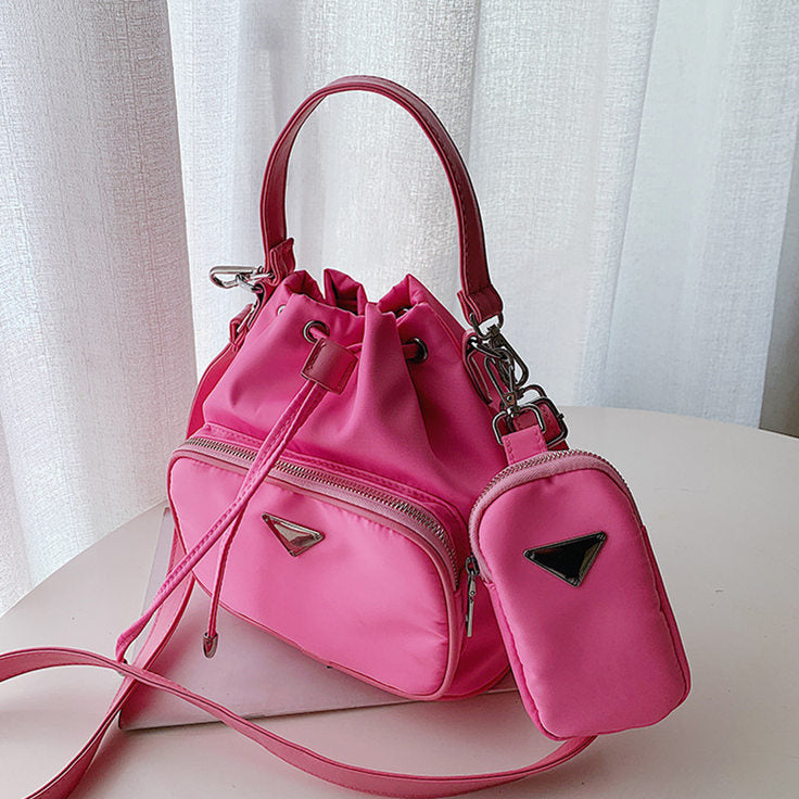 Woman Fashion Large Capacity Solid Color Bucket Bag