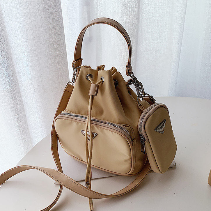Woman Fashion Large Capacity Solid Color Bucket Bag