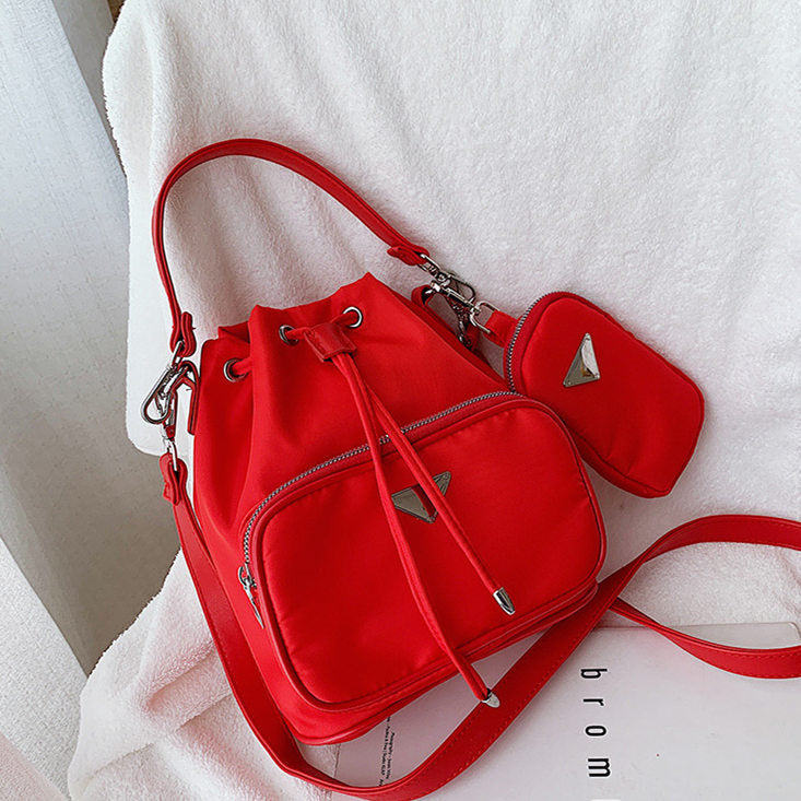Woman Fashion Large Capacity Solid Color Bucket Bag