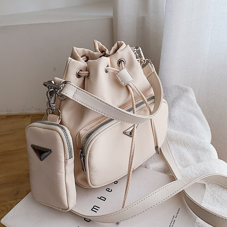 Woman Fashion Large Capacity Solid Color Bucket Bag