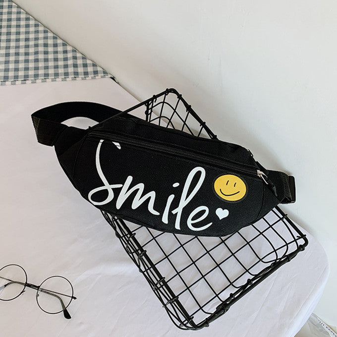Women Fashion Letter Printing Nylon Waist Bag