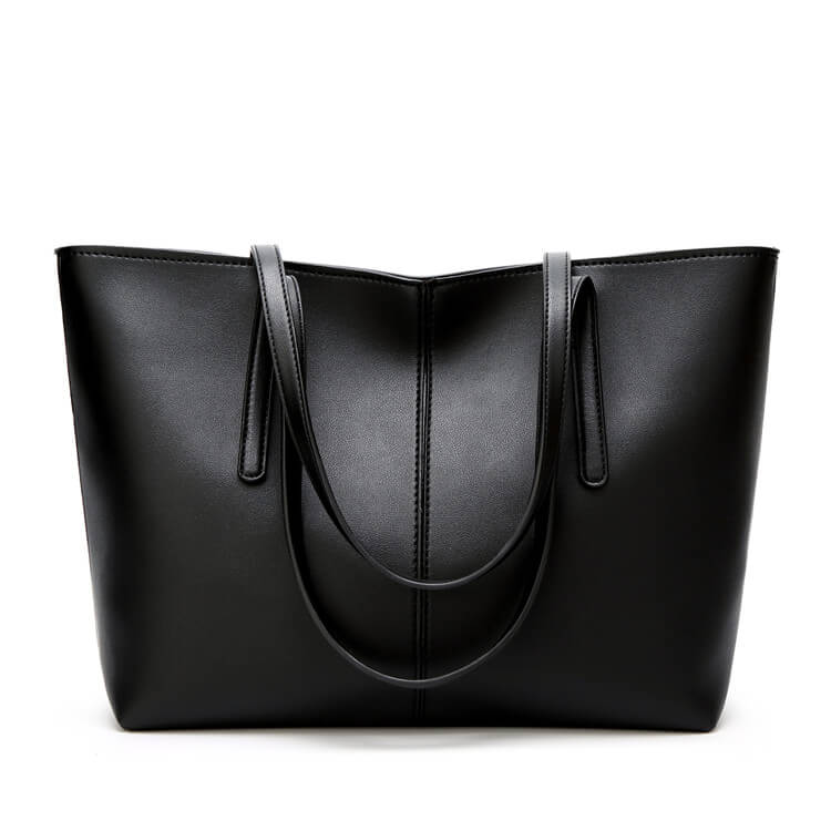 Women Solid Color Large Capacity PU Handle Bag