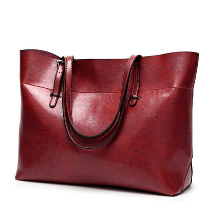 Women Retro Solid Color Square Tote Bag
