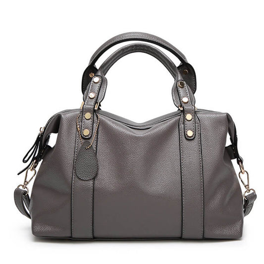 Women Fashion Solid Color Handle Boston Bag