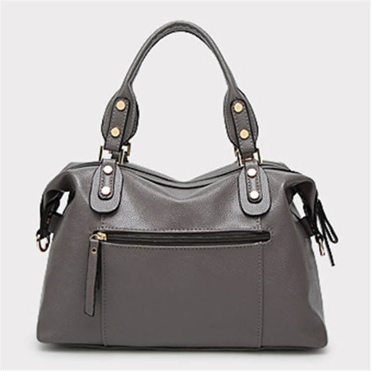 Women Fashion Solid Color Handle Boston Bag