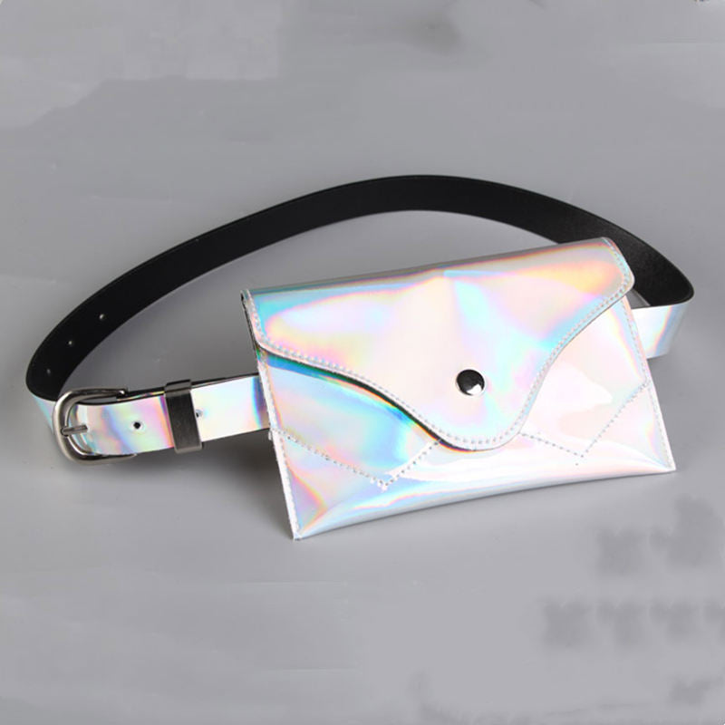 Sac banane tendance en PU avec motif laser pour femme 