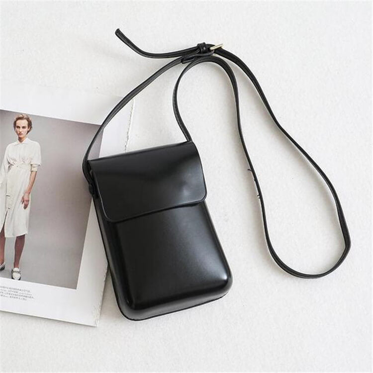 Women Classic Soild Color Square PU Crossbody Mini Bag