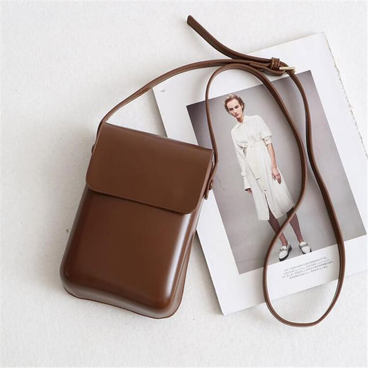 Women Classic Soild Color Square PU Crossbody Mini Bag