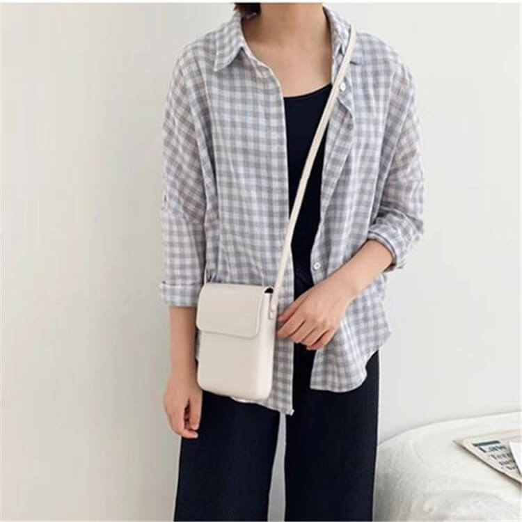 Women Classic Soild Color Square PU Crossbody Mini Bag