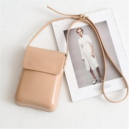 Women Classic Soild Color Square PU Crossbody Mini Bag