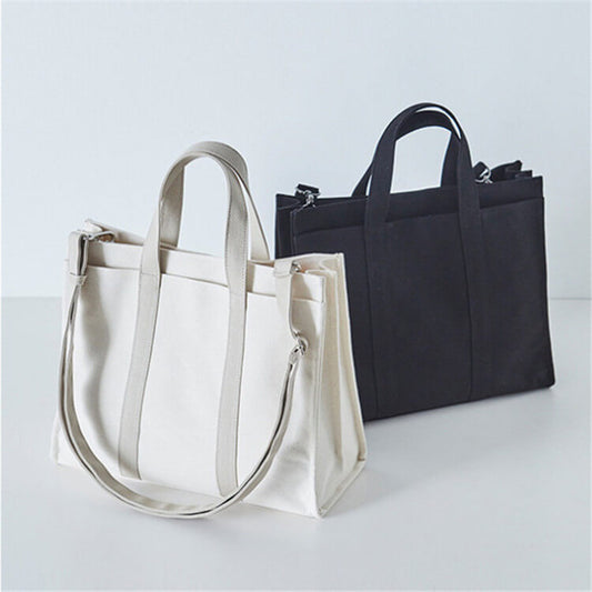 Women Fashion Large Capacity Solid Color Canvas Bag