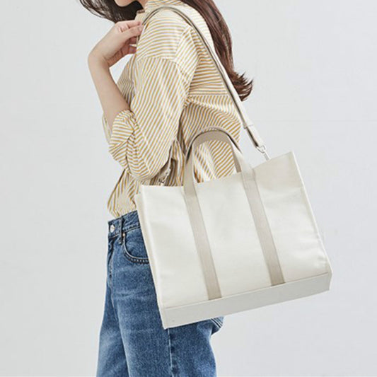 Women Fashion Large Capacity Solid Color Canvas Bag