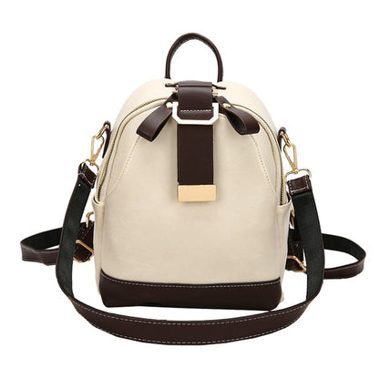 Women Classic Color Blocking Multi-pocket Backpack