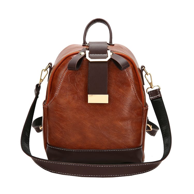 Women Classic Color Blocking Multi-pocket Backpack