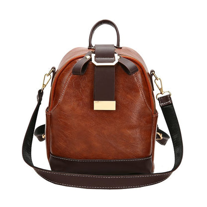 Women Classic Color Blocking Multi-pocket Backpack