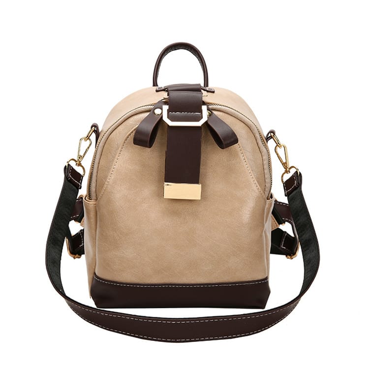 Women Classic Color Blocking Multi-pocket Backpack