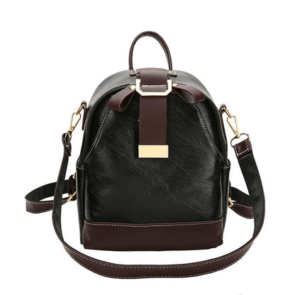 Women Classic Color Blocking Multi-pocket Backpack