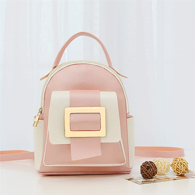 Women Simple Metal Decoration Mini Backpack