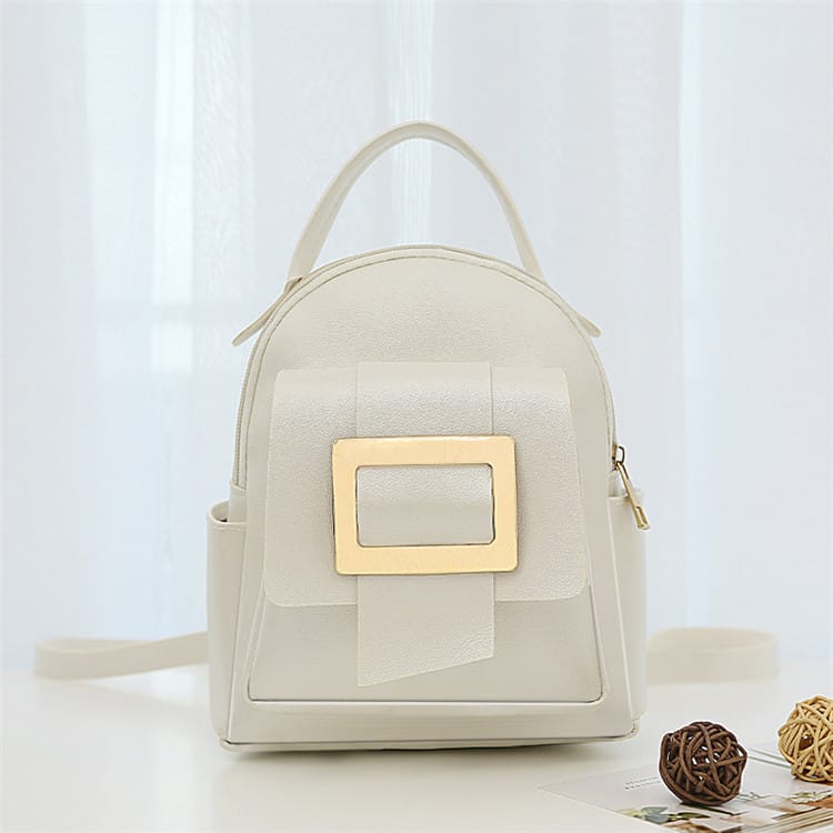 Women Simple Metal Decoration Mini Backpack