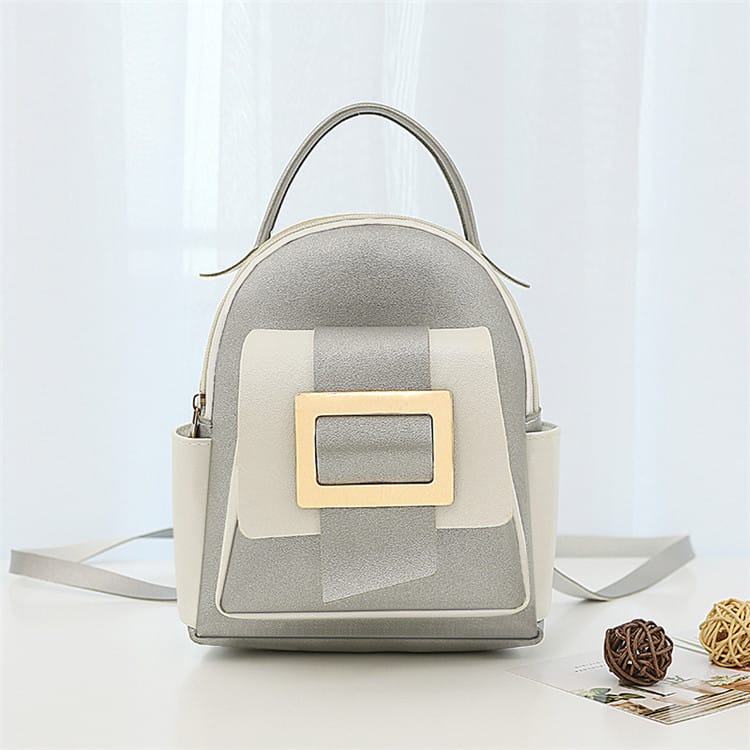 Women Simple Metal Decoration Mini Backpack